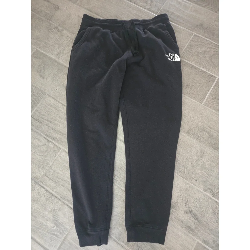 The North Face Mens Joggers Black Fleece Sweatpants Size‎ Large Drew Peak
